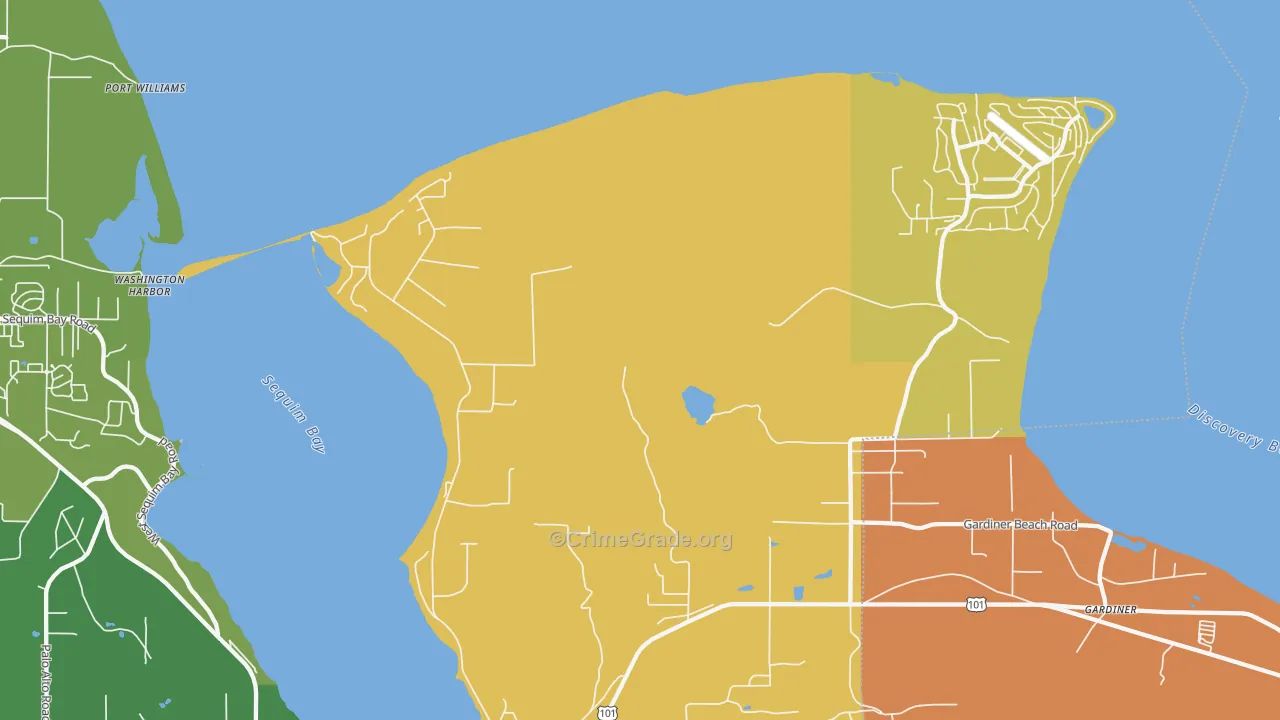 Gardiner, WA Map of Drug-Related Crime Rates