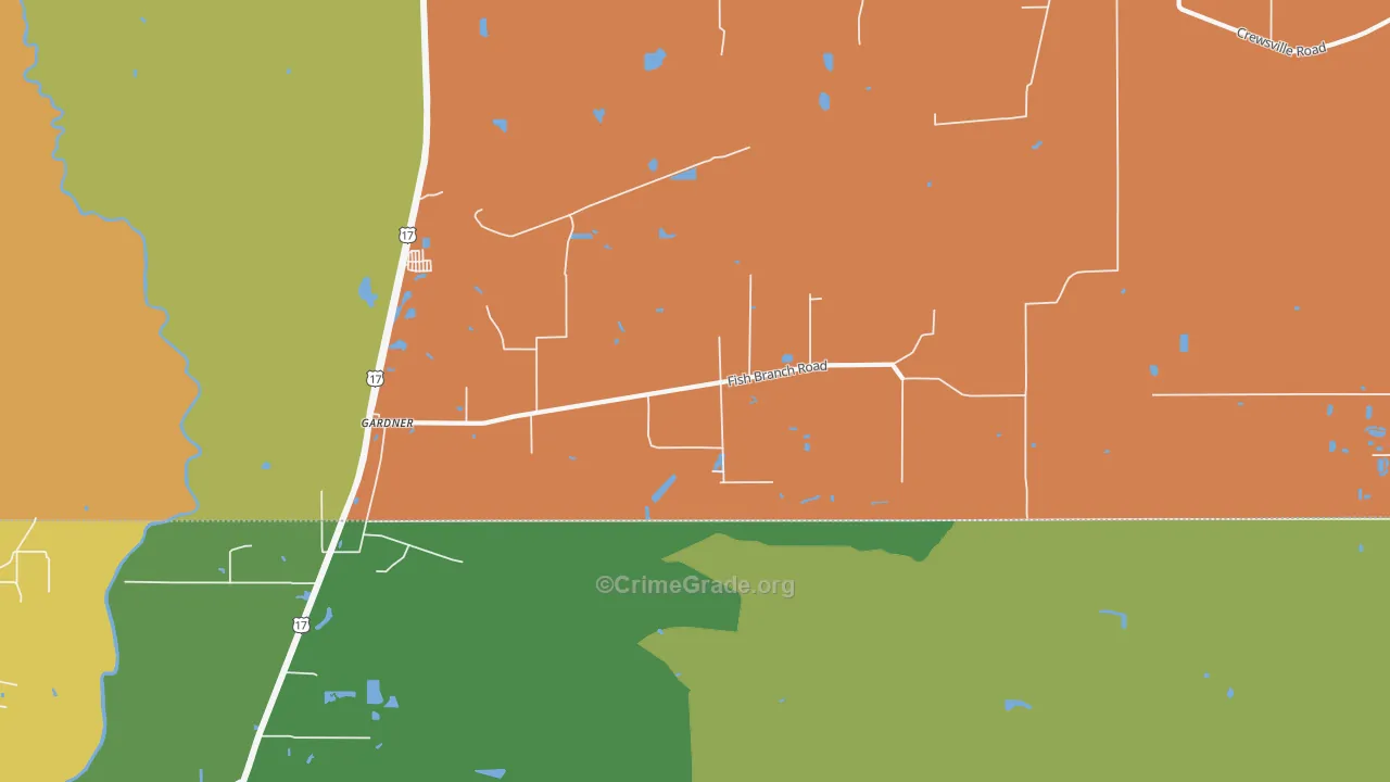 Gardner, FL Map of Drug-Related Crime Rates