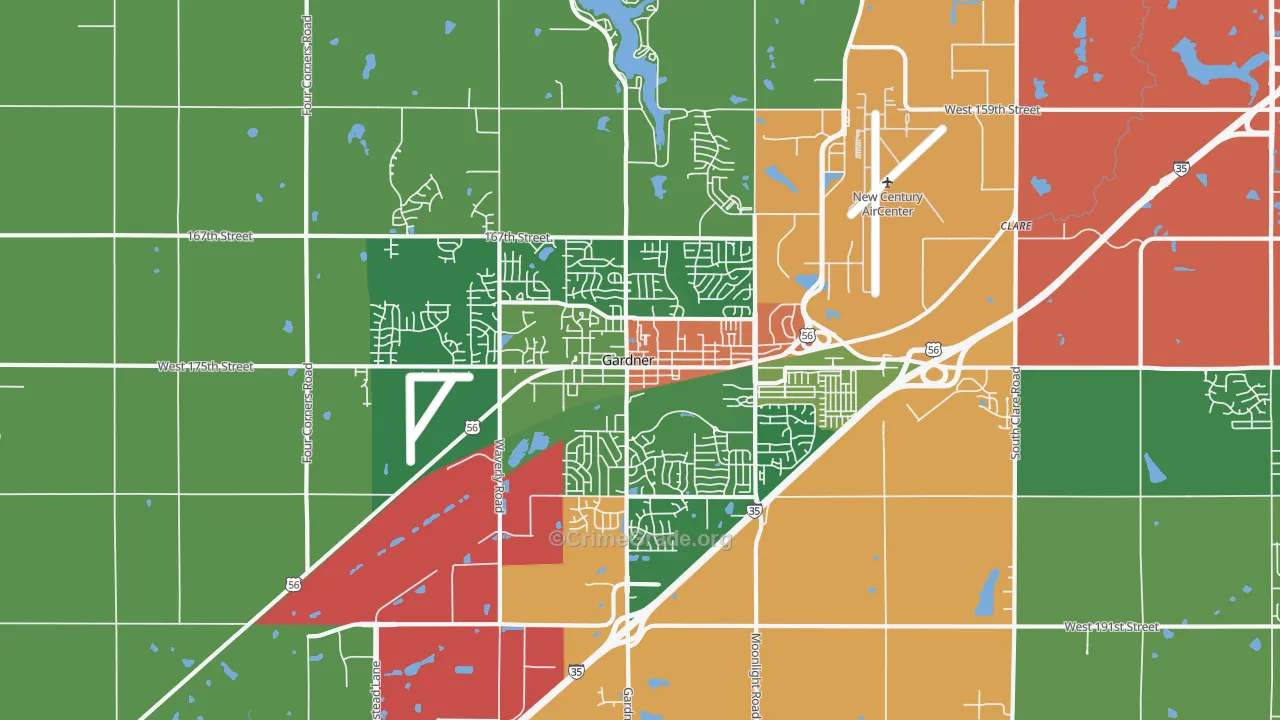 Gardner, KS Map of Drug-Related Crime Rates