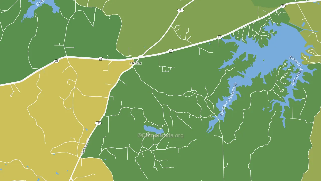 Gardner, LA Map of Drug-Related Crime Rates