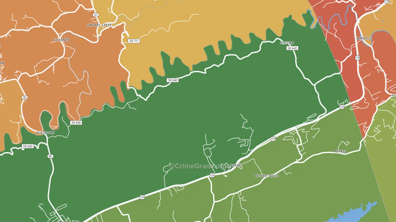 Gardner, VA Map of Drug-Related Crime Rates