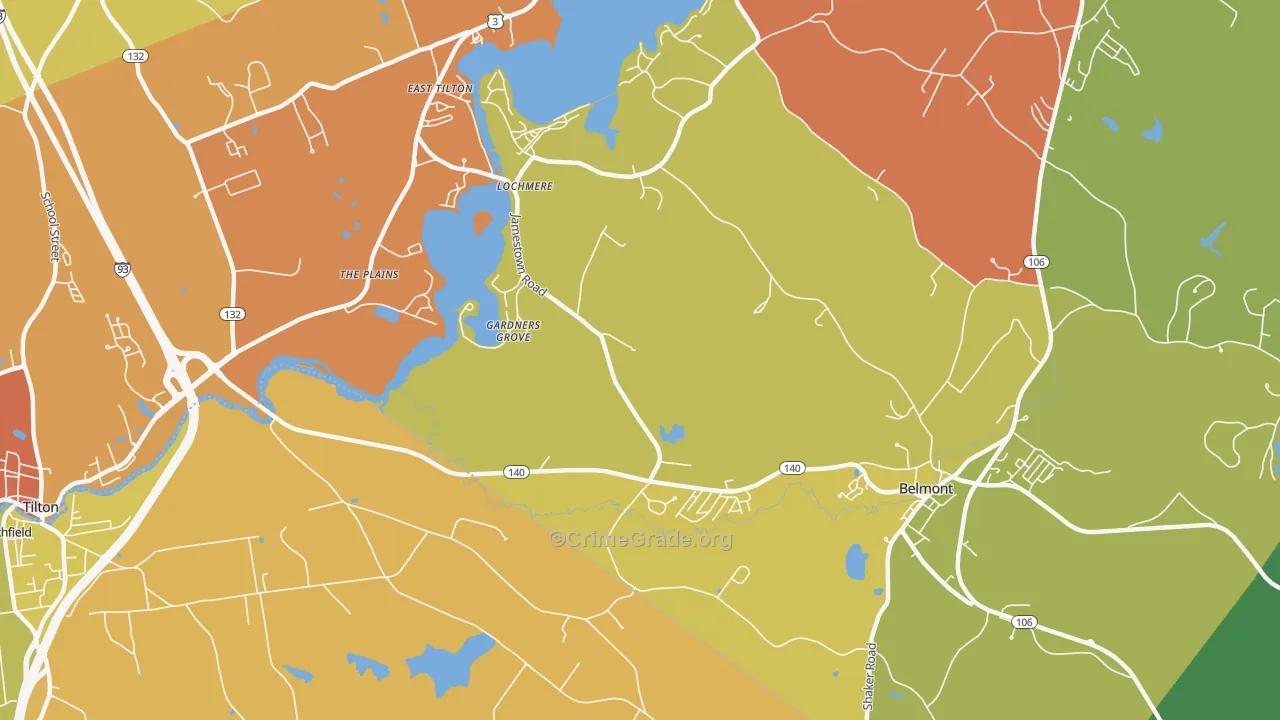 Gardners Grove, NH Map of Drug-Related Crime Rates