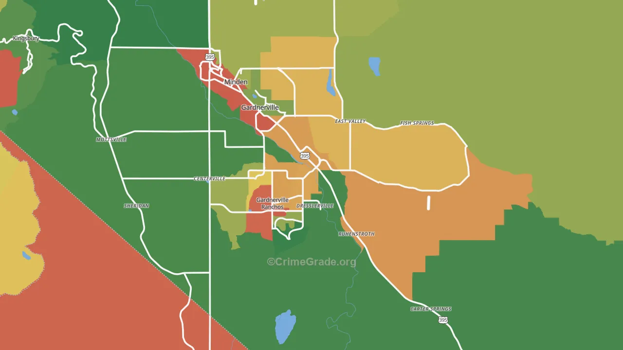 Gardnerville, NV Map of Drug-Related Crime Rates