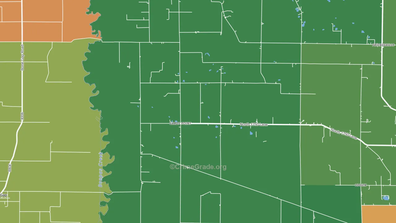 Gards Point, IL Map of Drug-Related Crime Rates