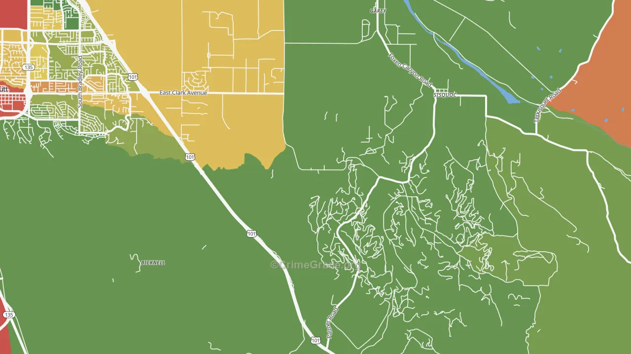 Garey, CA Map of Drug-Related Crime Rates