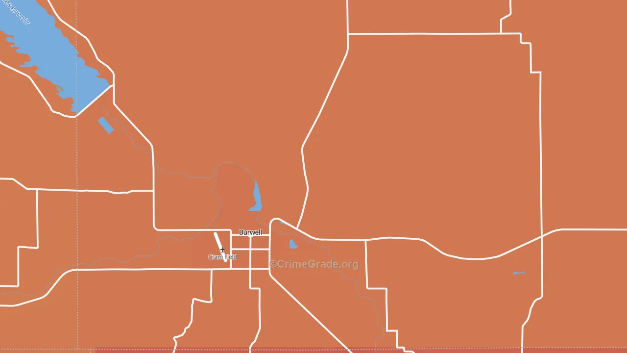 Garfield County, NE Map of Drug-Related Crime Rates