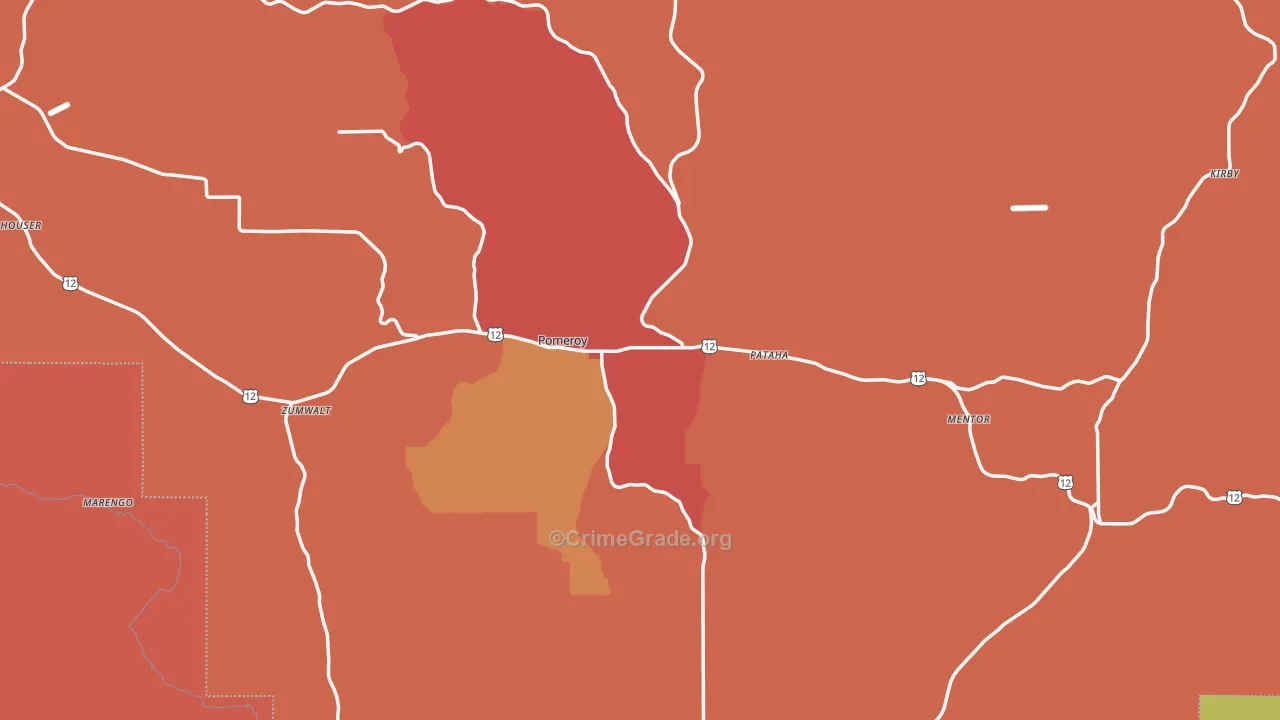 Garfield County, WA Map of Drug-Related Crime Rates