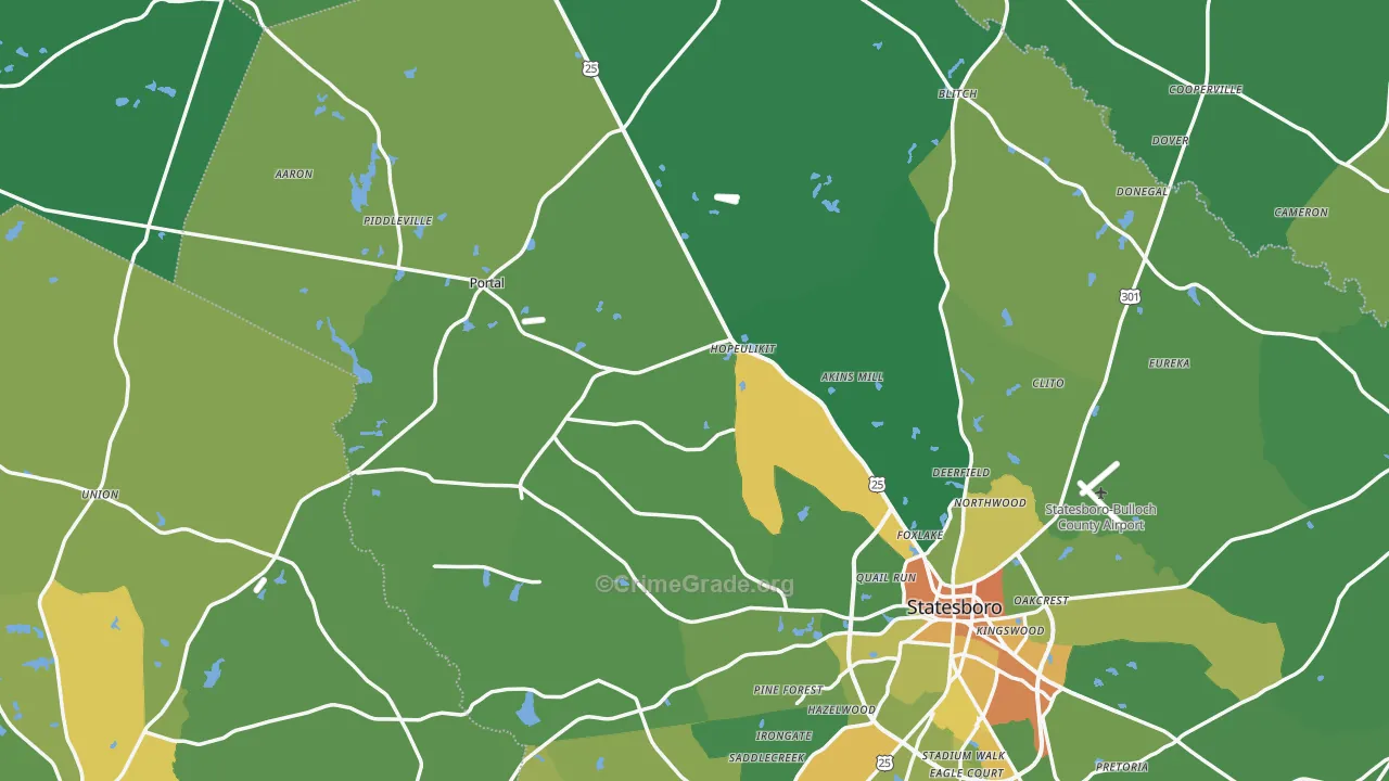 Garfield, GA Map of Drug-Related Crime Rates