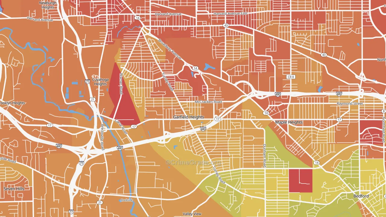 Garfield Heights, OH Map of Drug-Related Crime Rates