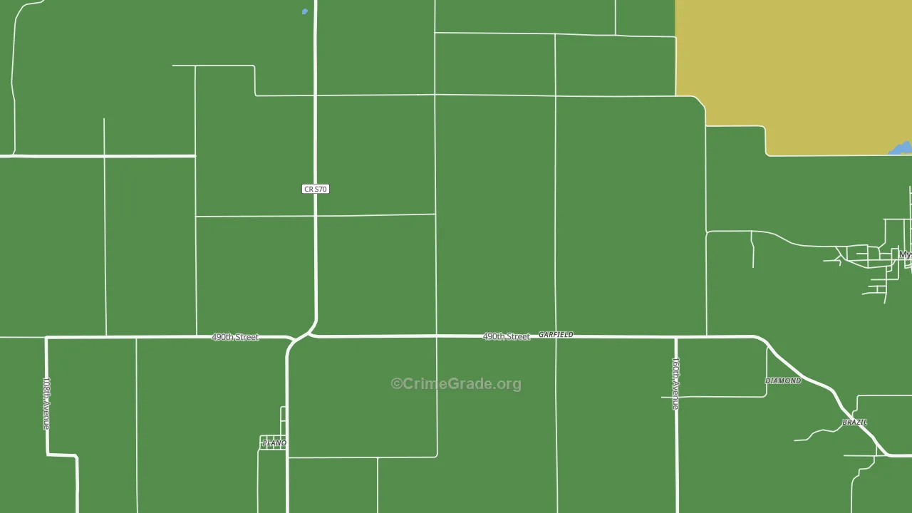 Garfield, IA Map of Drug-Related Crime Rates