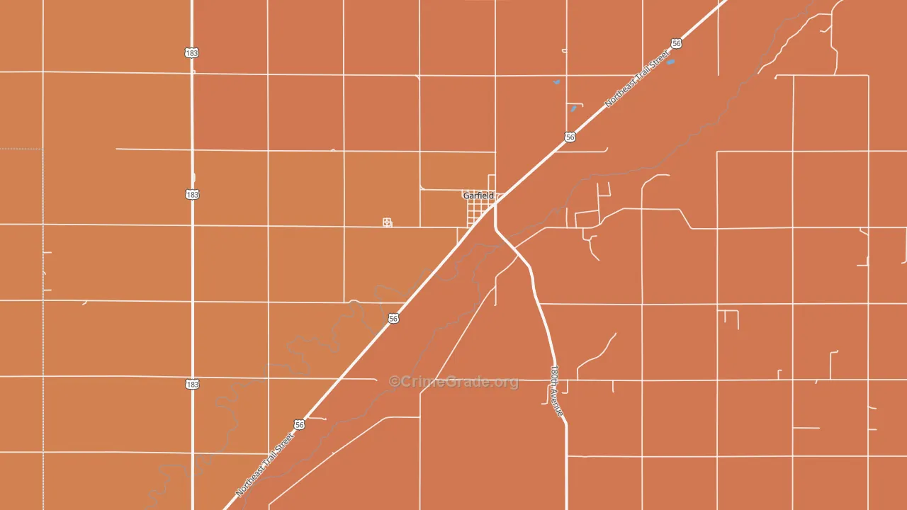 Garfield, KS Map of Drug-Related Crime Rates