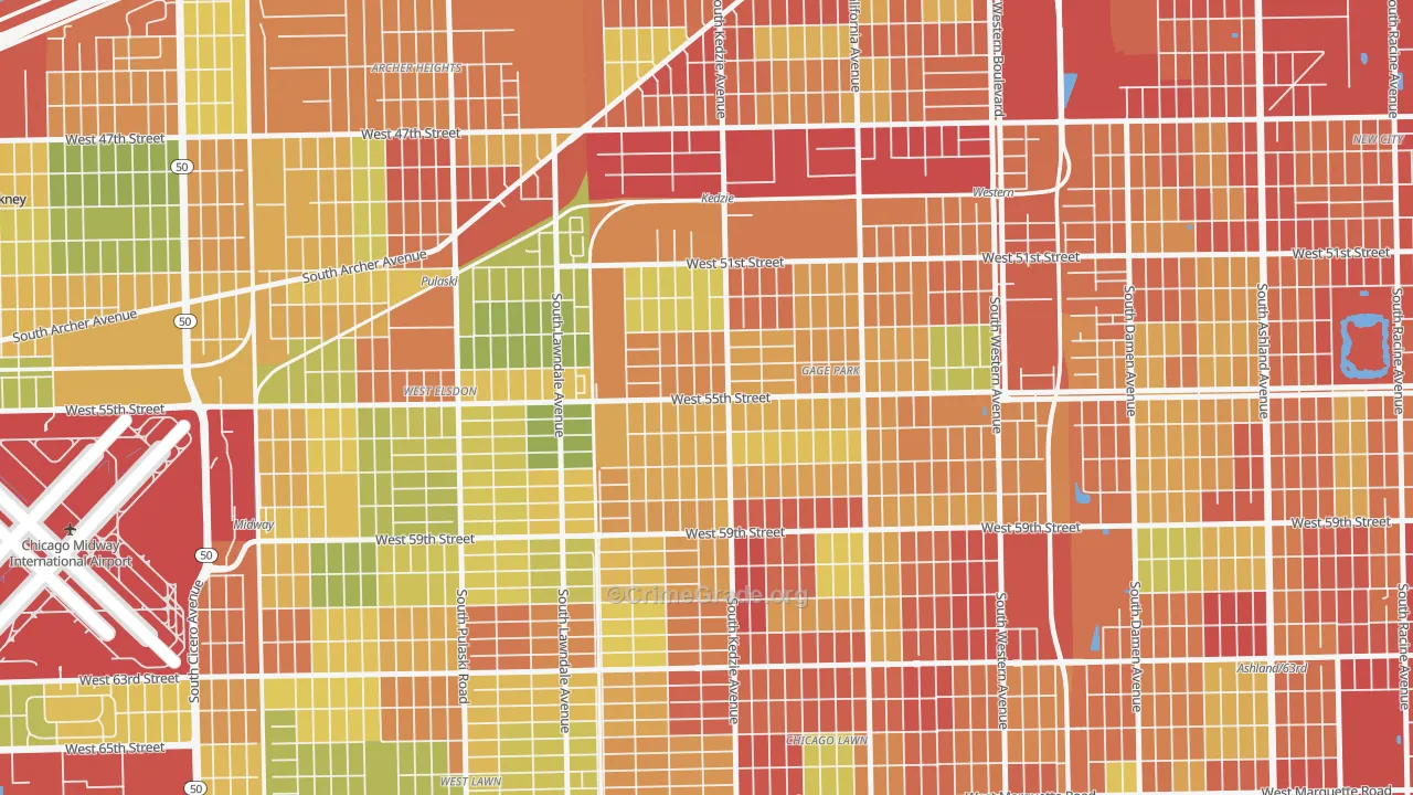 Garfield Manor, Chicago, IL Map of Drug-Related Crime Rates