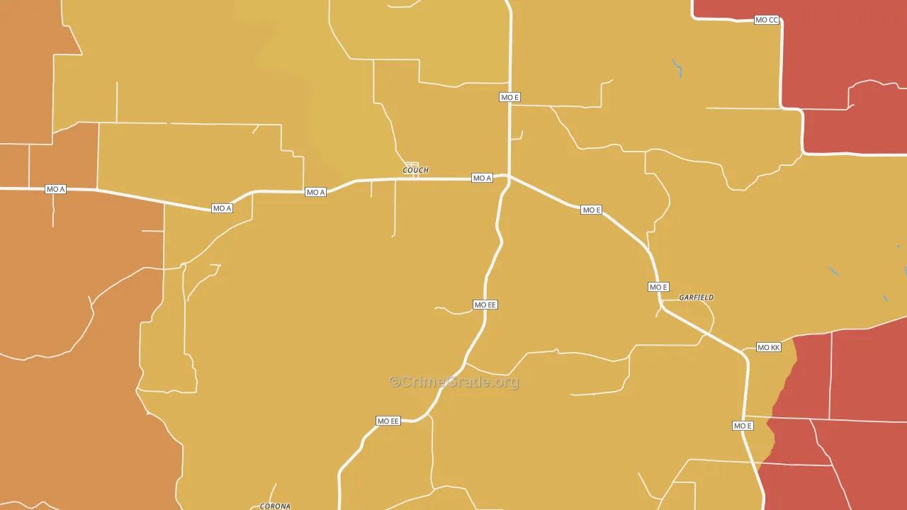 Garfield, MO Map of Drug-Related Crime Rates