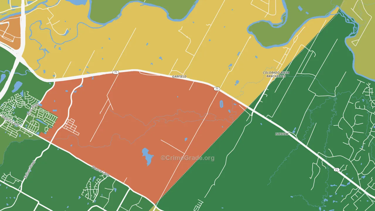 Garfield, TX Map of Drug-Related Crime Rates