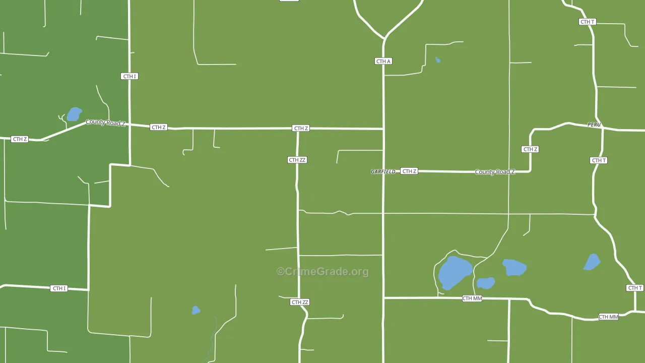 Garfield, WI Map of Drug-Related Crime Rates