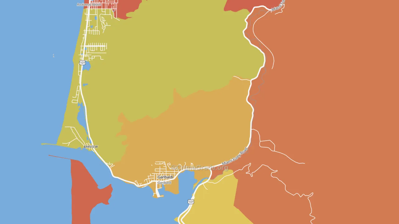 Garibaldi, OR Map of Drug-Related Crime Rates
