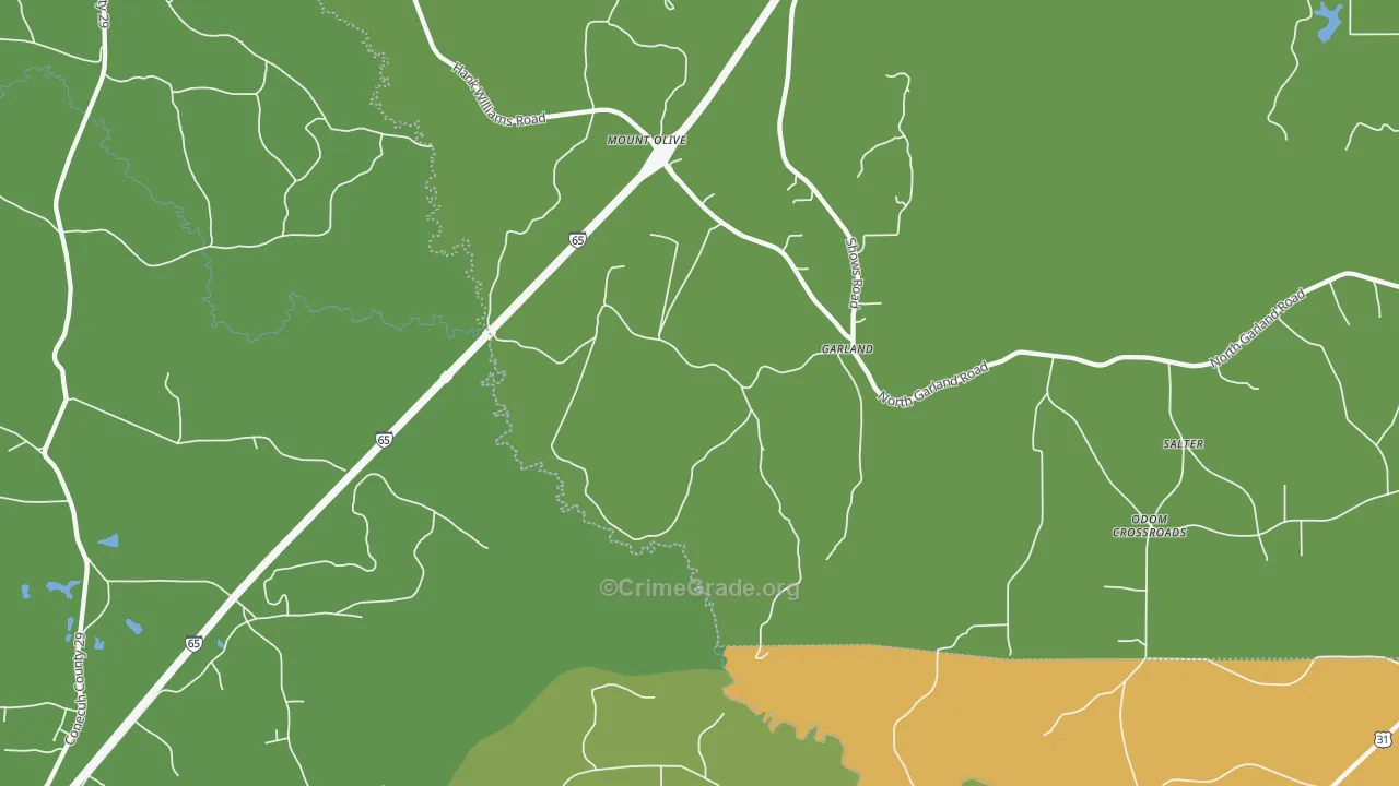 Garland, AL Map of Drug-Related Crime Rates