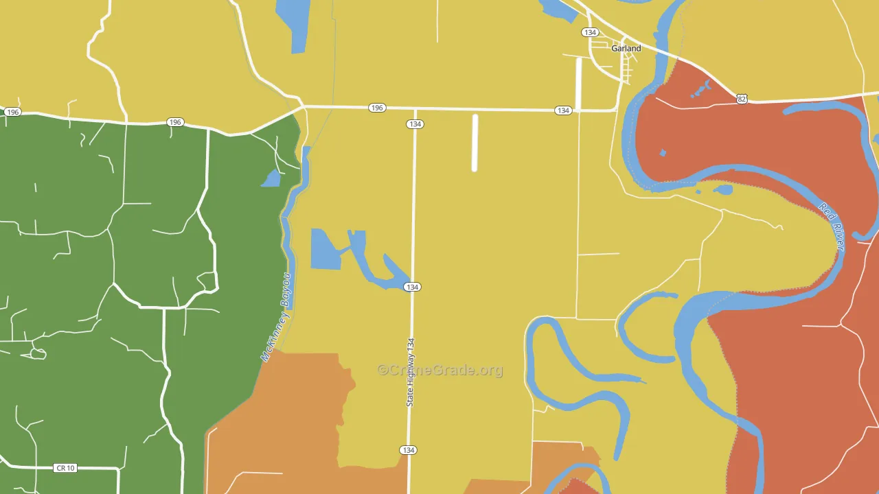 Garland City, AR Map of Drug-Related Crime Rates
