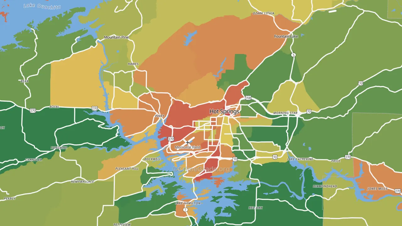 Garland County, AR Map of Drug-Related Crime Rates