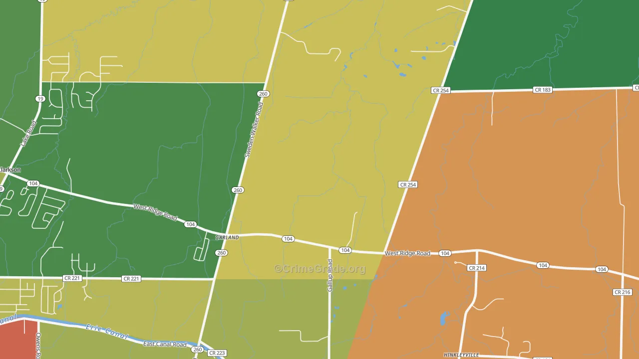Garland, NY Map of Drug-Related Crime Rates