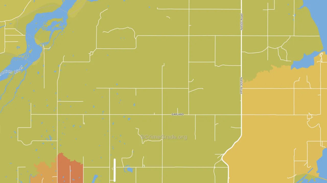 Garland, OK Map of Drug-Related Crime Rates