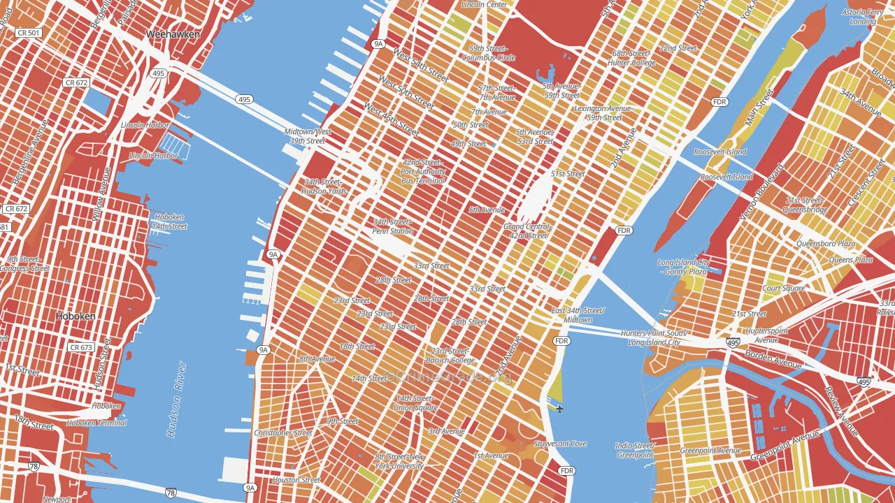 Garment District, Manhattan, NY Map of Drug-Related Crime Rates