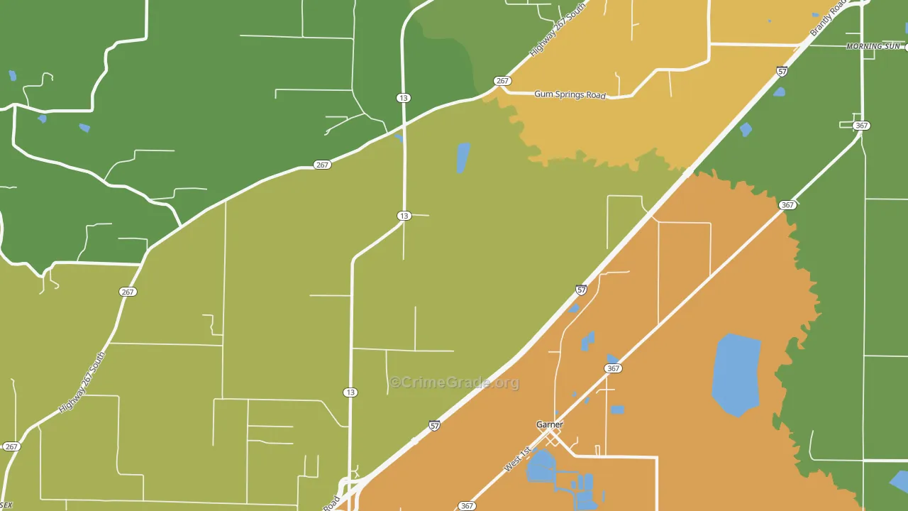 Garner, AR Map of Drug-Related Crime Rates