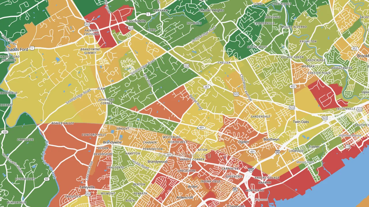 Garnet Valley, PA Map of Drug-Related Crime Rates