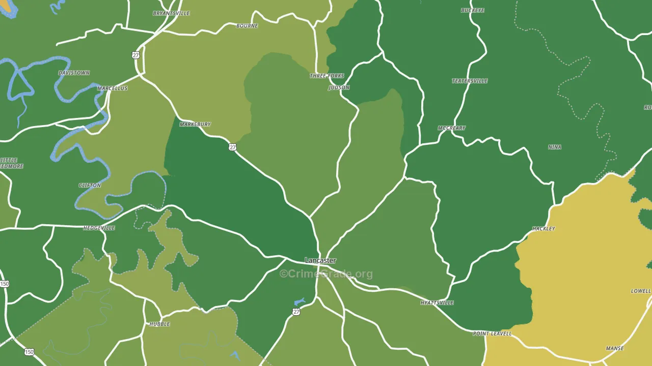 Garrard County, KY Map of Drug-Related Crime Rates