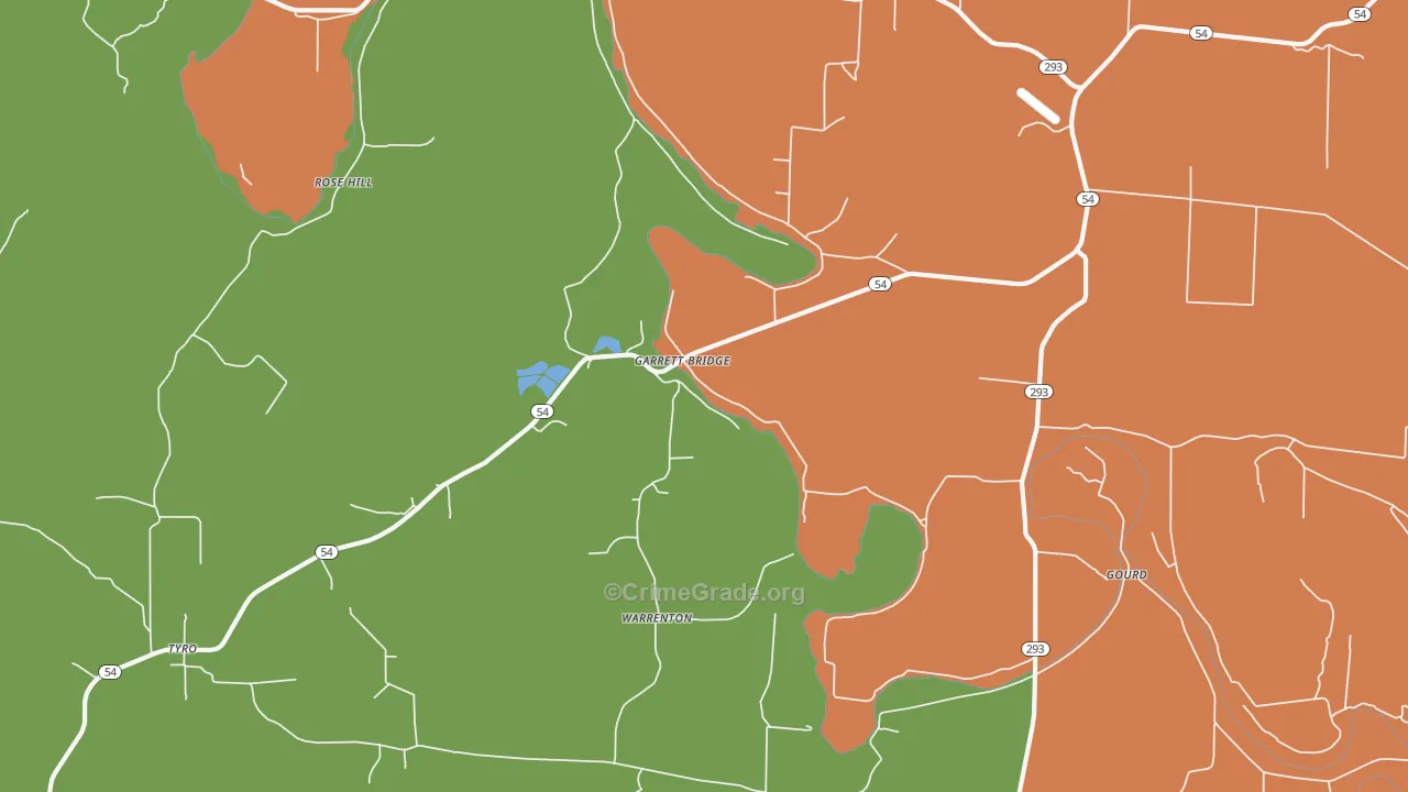 Garrett Bridge, AR Map of Drug-Related Crime Rates