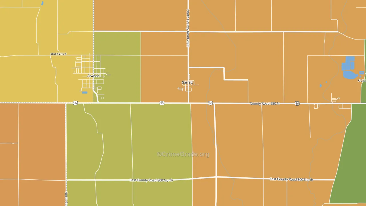 Garrett, IL Map of Drug-Related Crime Rates