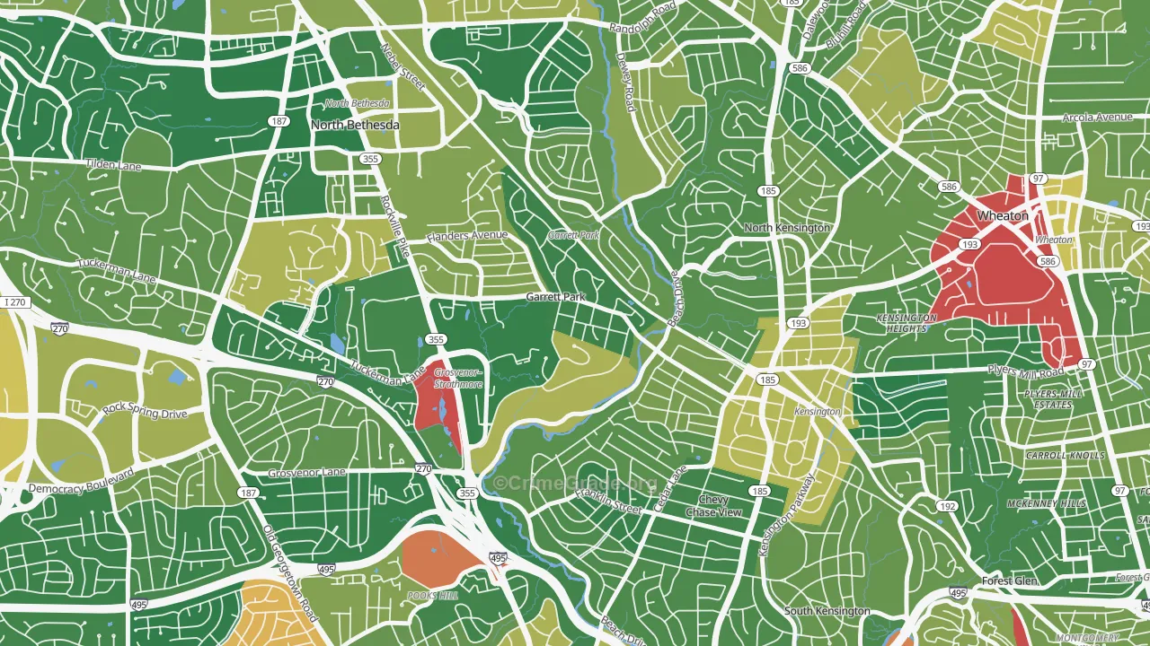 Garrett Park, MD Map of Drug-Related Crime Rates