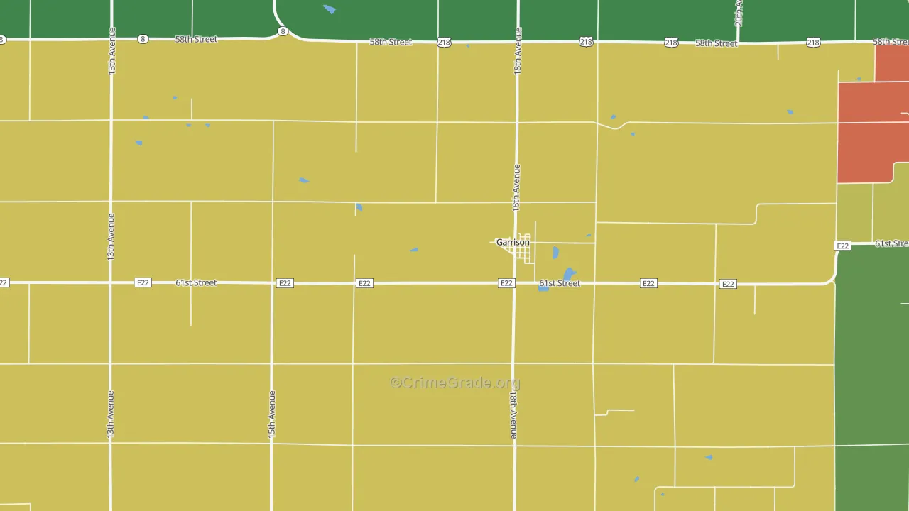 Garrison, IA Map of Drug-Related Crime Rates