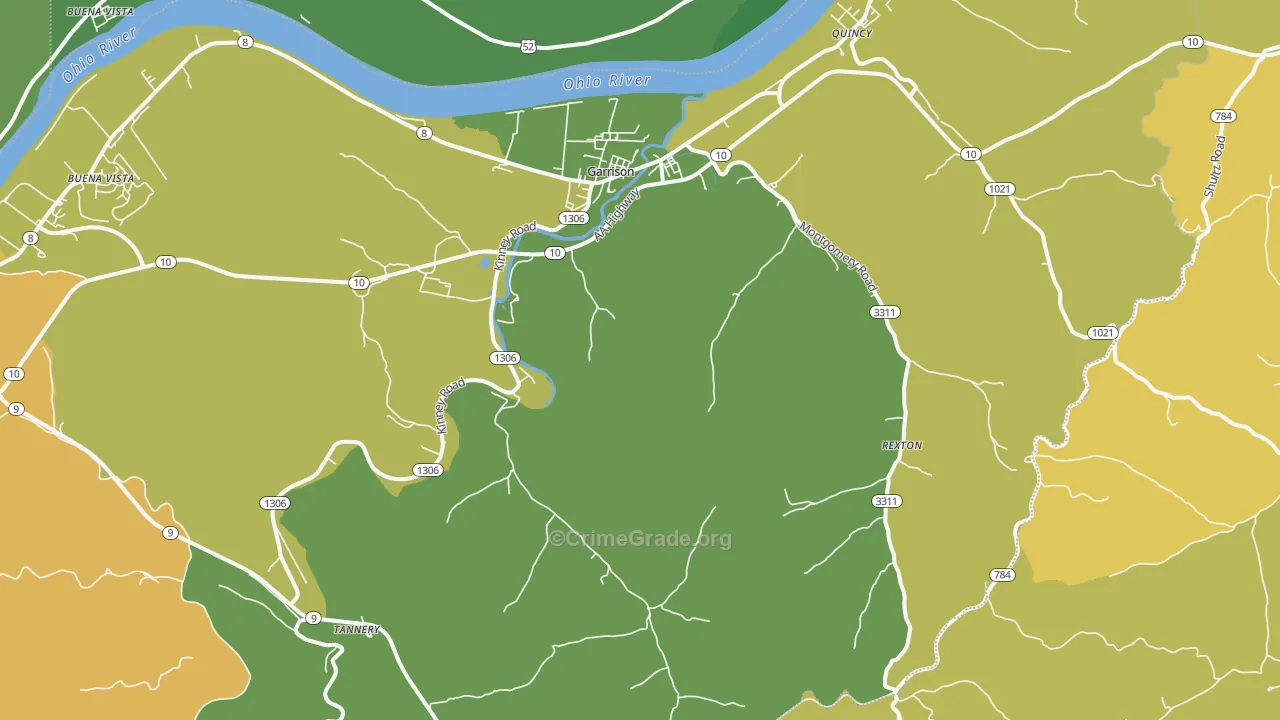 Garrison, KY Map of Drug-Related Crime Rates