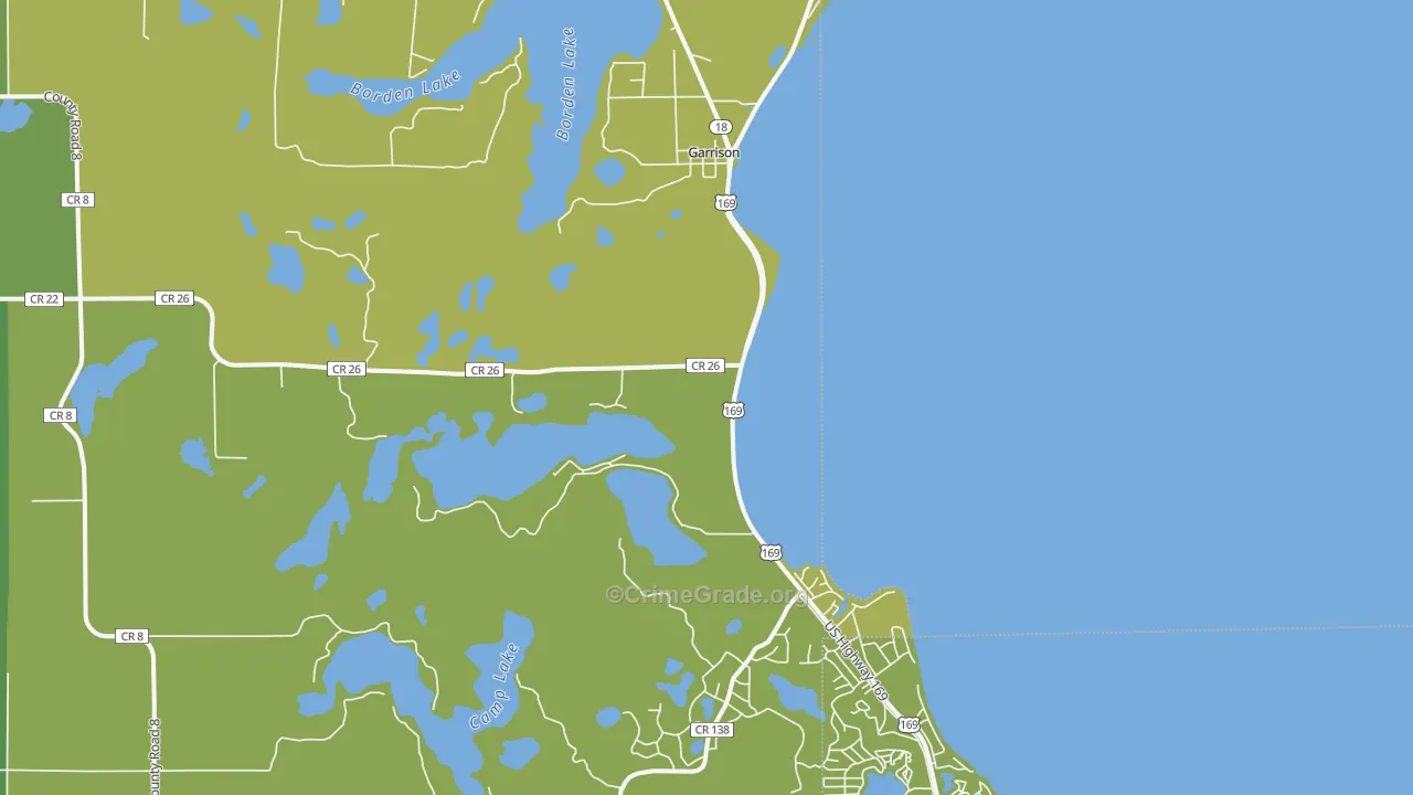 Garrison, MN Map of Drug-Related Crime Rates