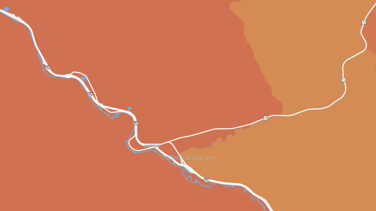 Garrison, MT Map of Drug-Related Crime Rates