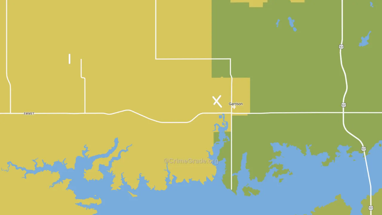 Garrison, ND Map of Drug-Related Crime Rates