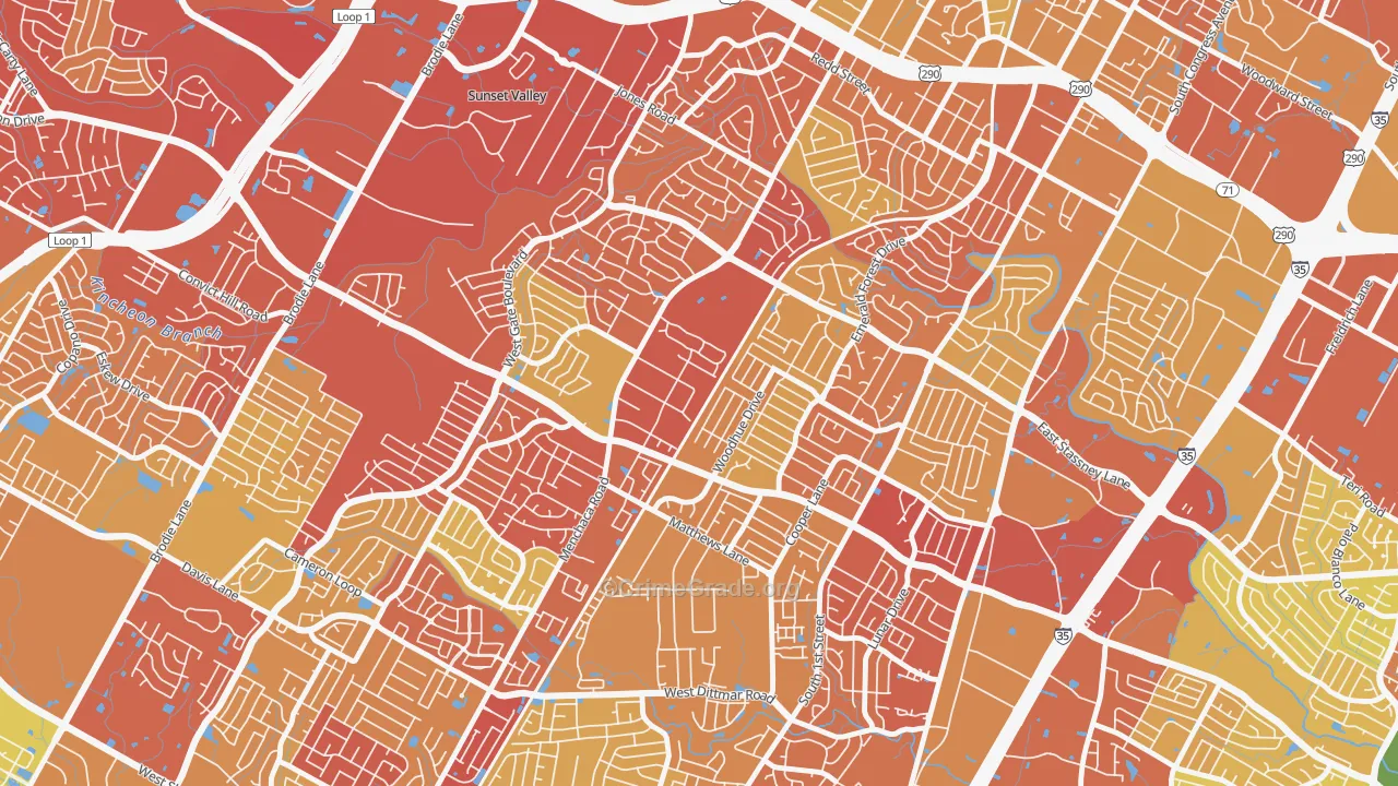 Garrison Park, Austin, TX Map of Drug-Related Crime Rates
