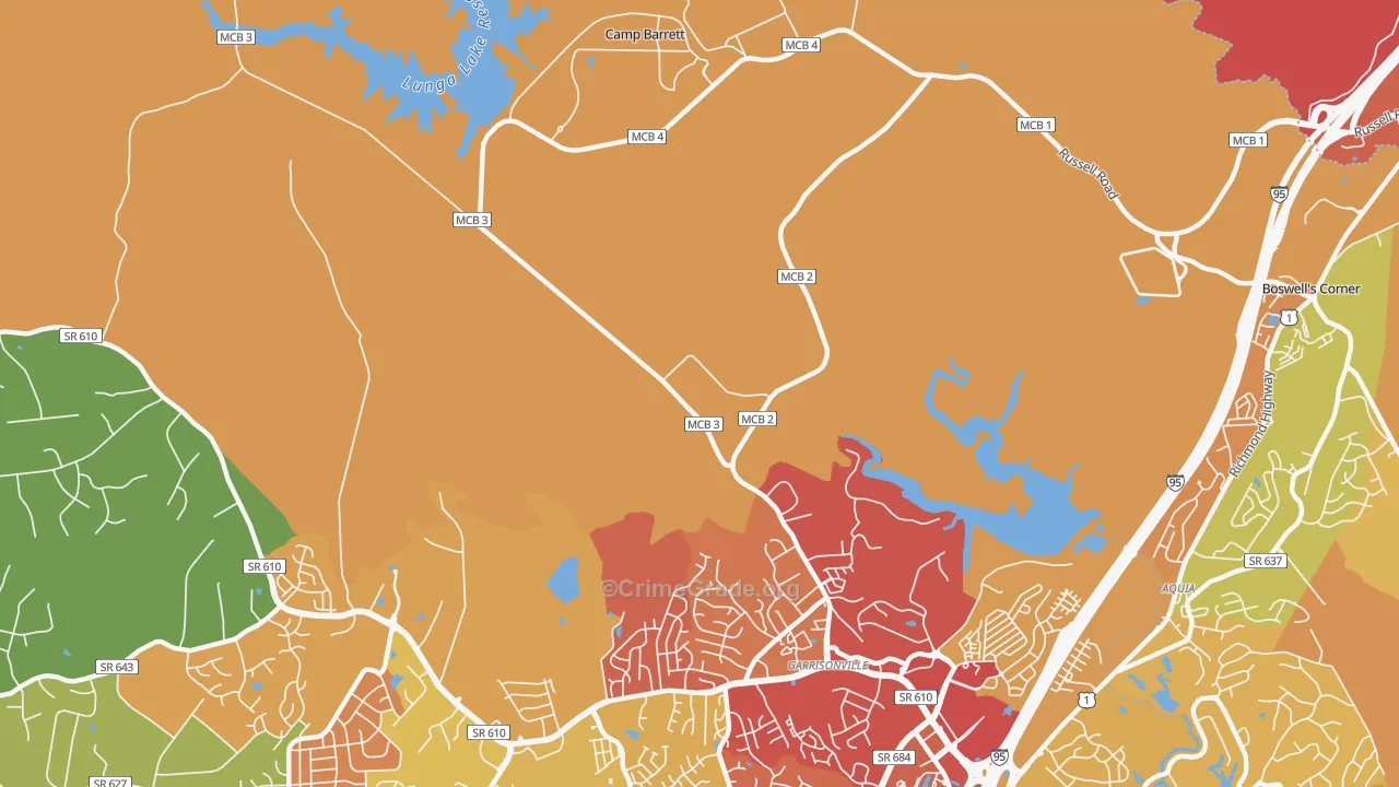 Garrisonville, VA Map of Drug-Related Crime Rates