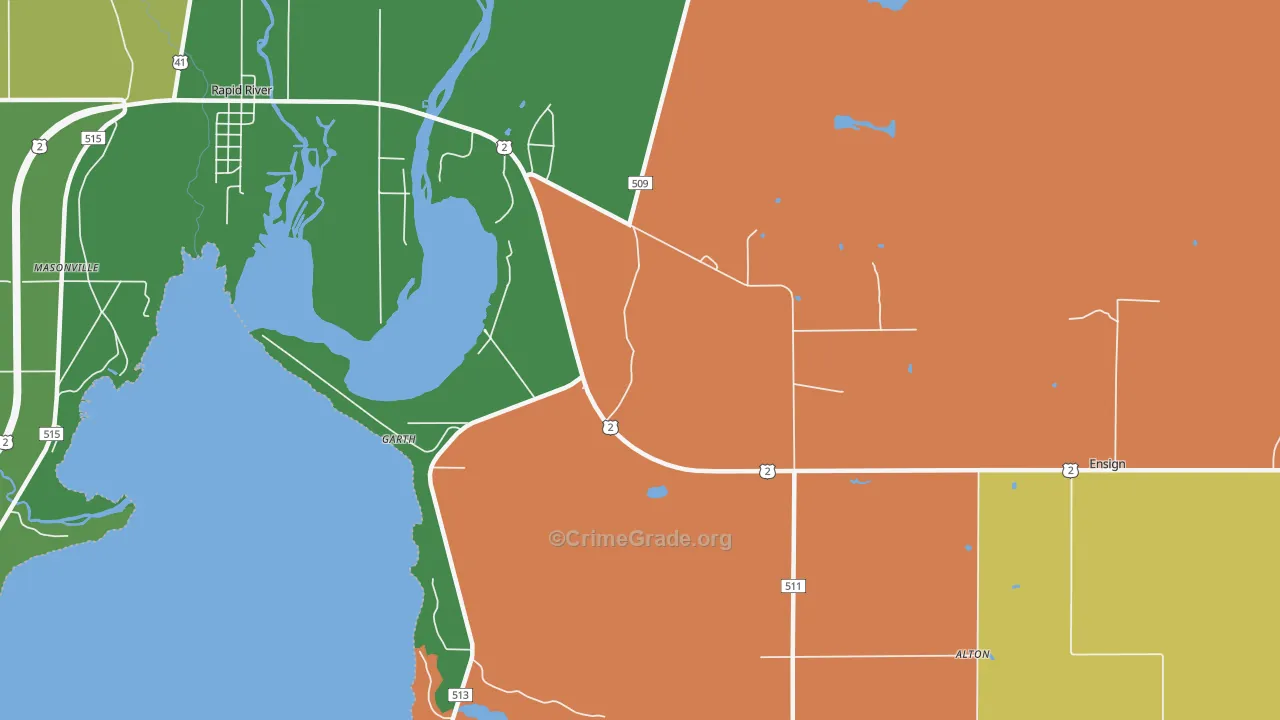 Garth, MI Map of Drug-Related Crime Rates