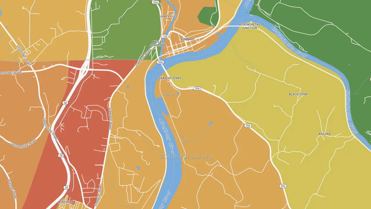 Garvers Ferry, PA Map of Drug-Related Crime Rates