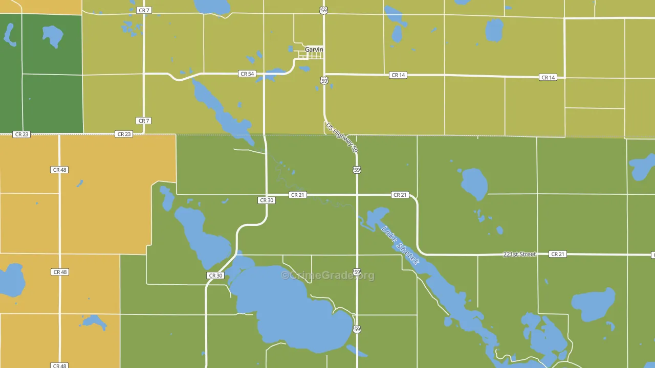 Garvin, MN Map of Drug-Related Crime Rates