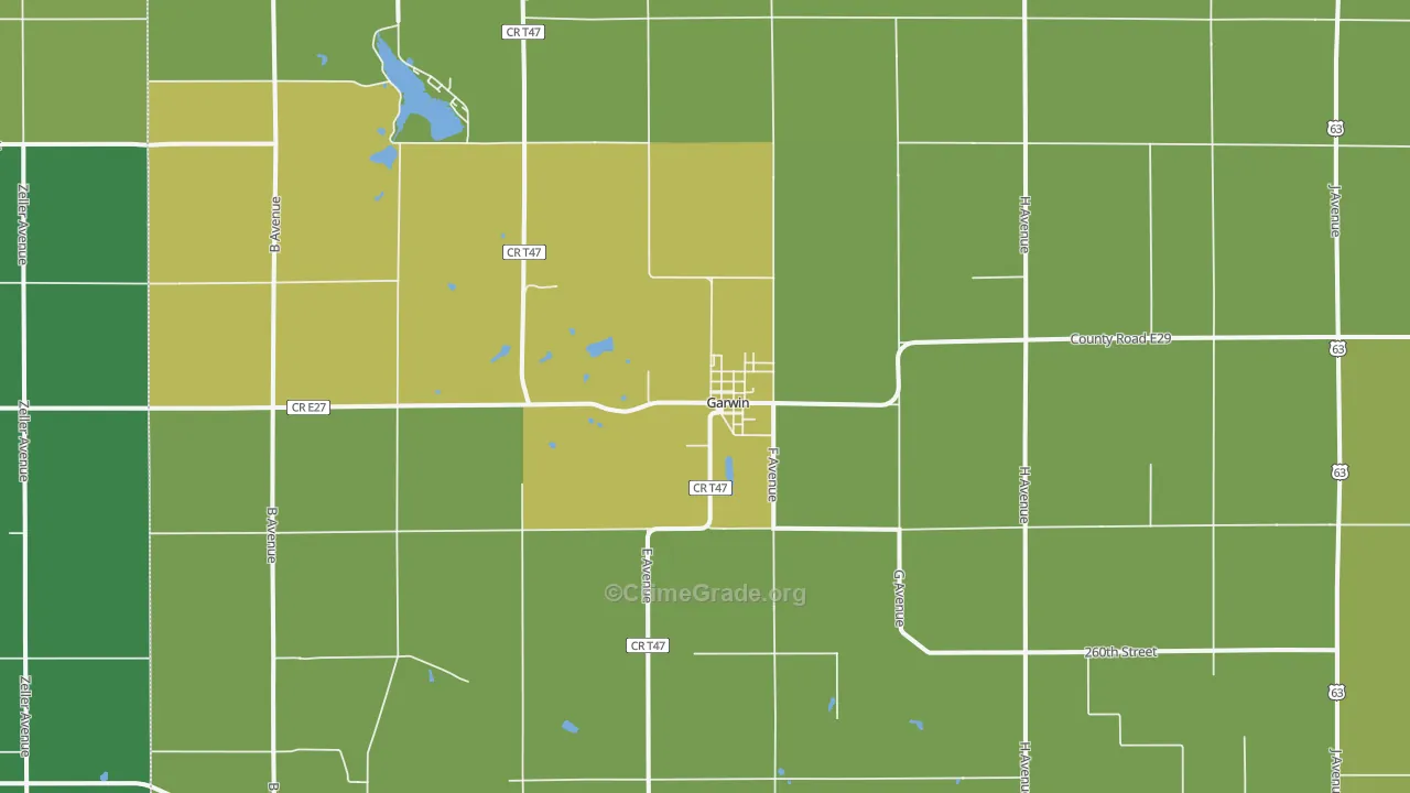 Garwin, IA Map of Drug-Related Crime Rates