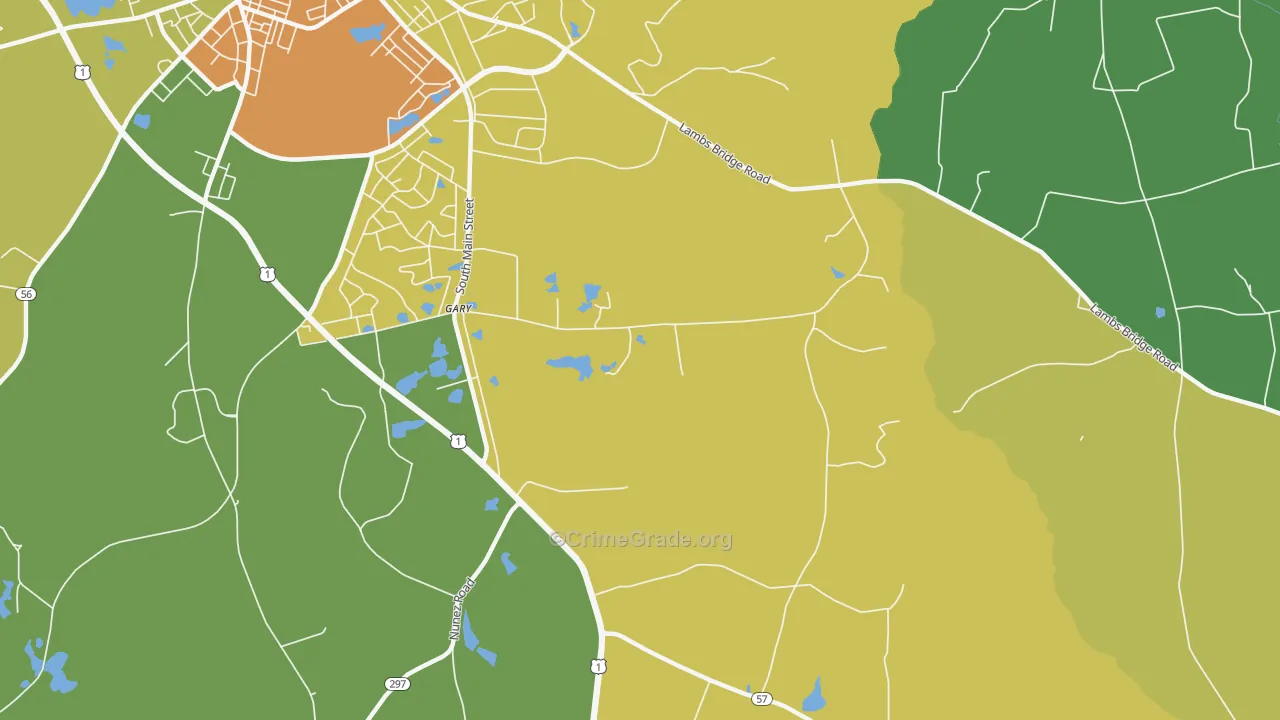 Gary, GA Map of Drug-Related Crime Rates