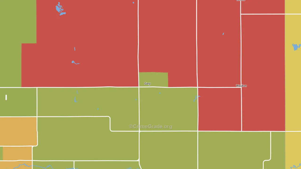 Gary, MN Map of Drug-Related Crime Rates