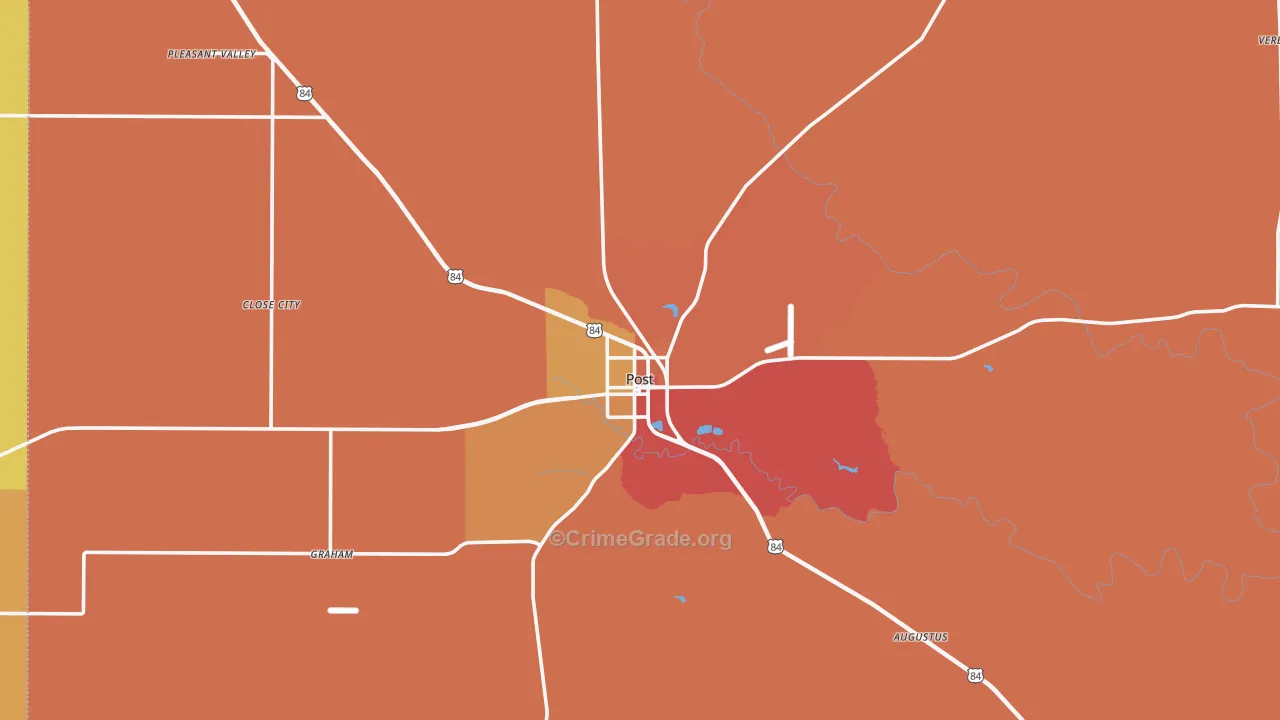 Garza County, TX Map of Drug-Related Crime Rates