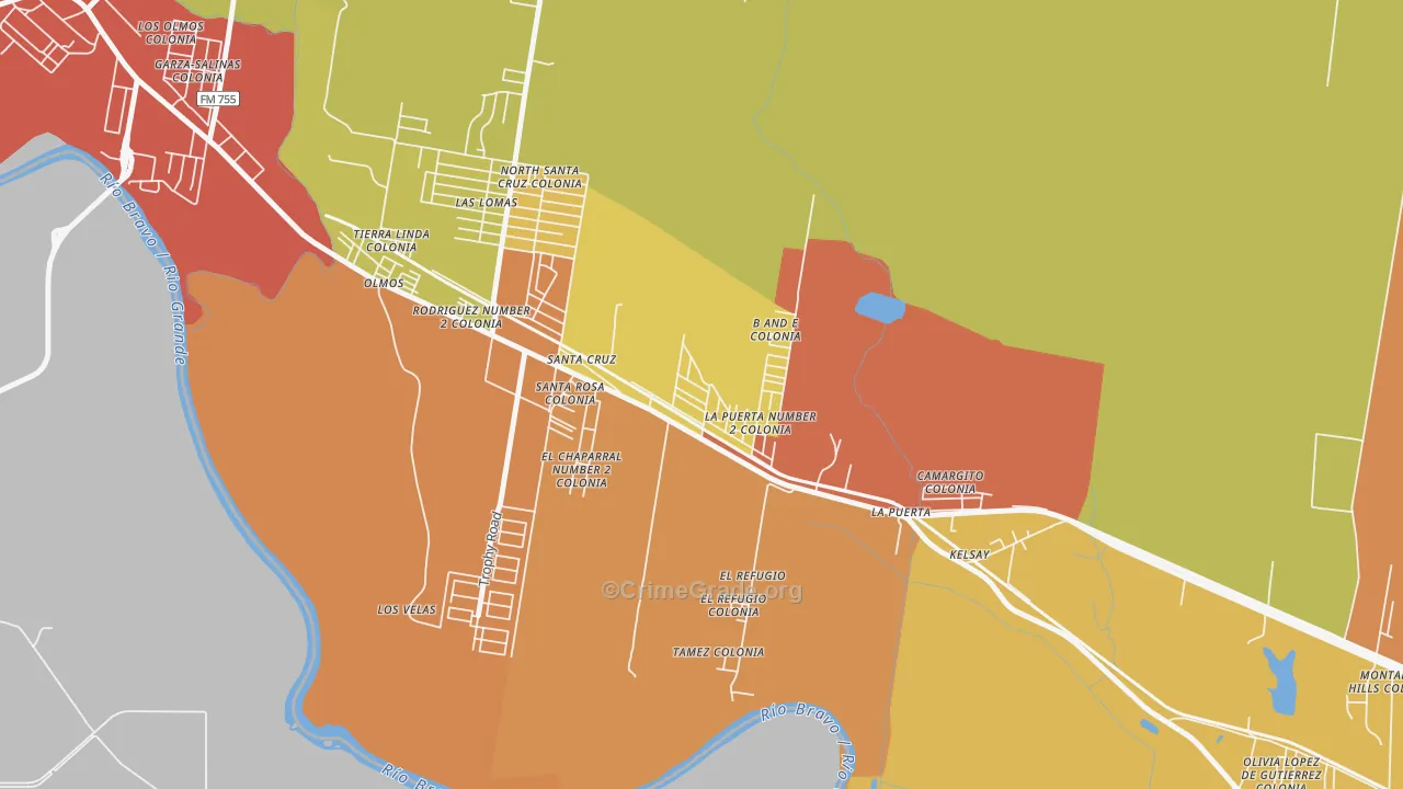 Garza-Salinas II, TX Map of Drug-Related Crime Rates