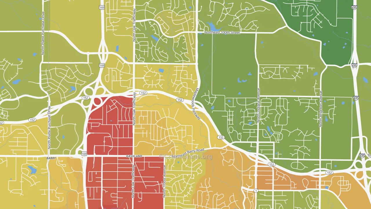 Gashland, Kansas City, MO Map of Drug-Related Crime Rates