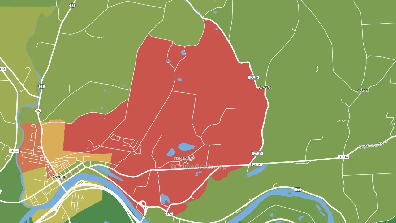 Gaskill, NY Map of Drug-Related Crime Rates
