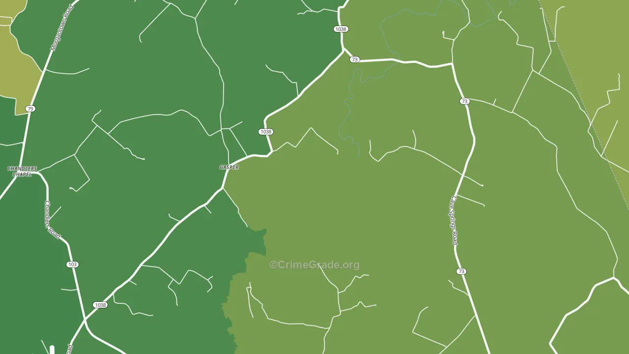Gasper, KY Map of Drug-Related Crime Rates